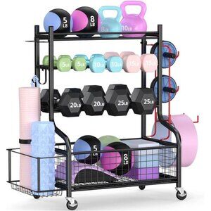 Dumbbell Rack, Weight Rack for Dumbbells,Home Gym Storage for Dumbbells Yoga Mat